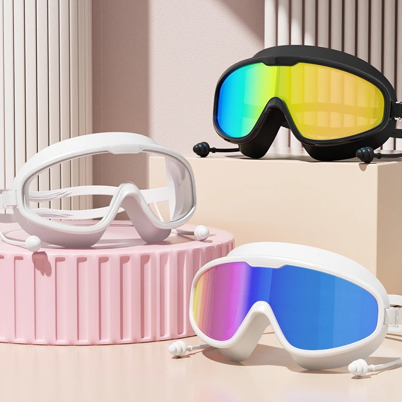 Swim Goggles Anti Fog Uv - نظارات سباحة بإطار كبير، نظارات سباحة