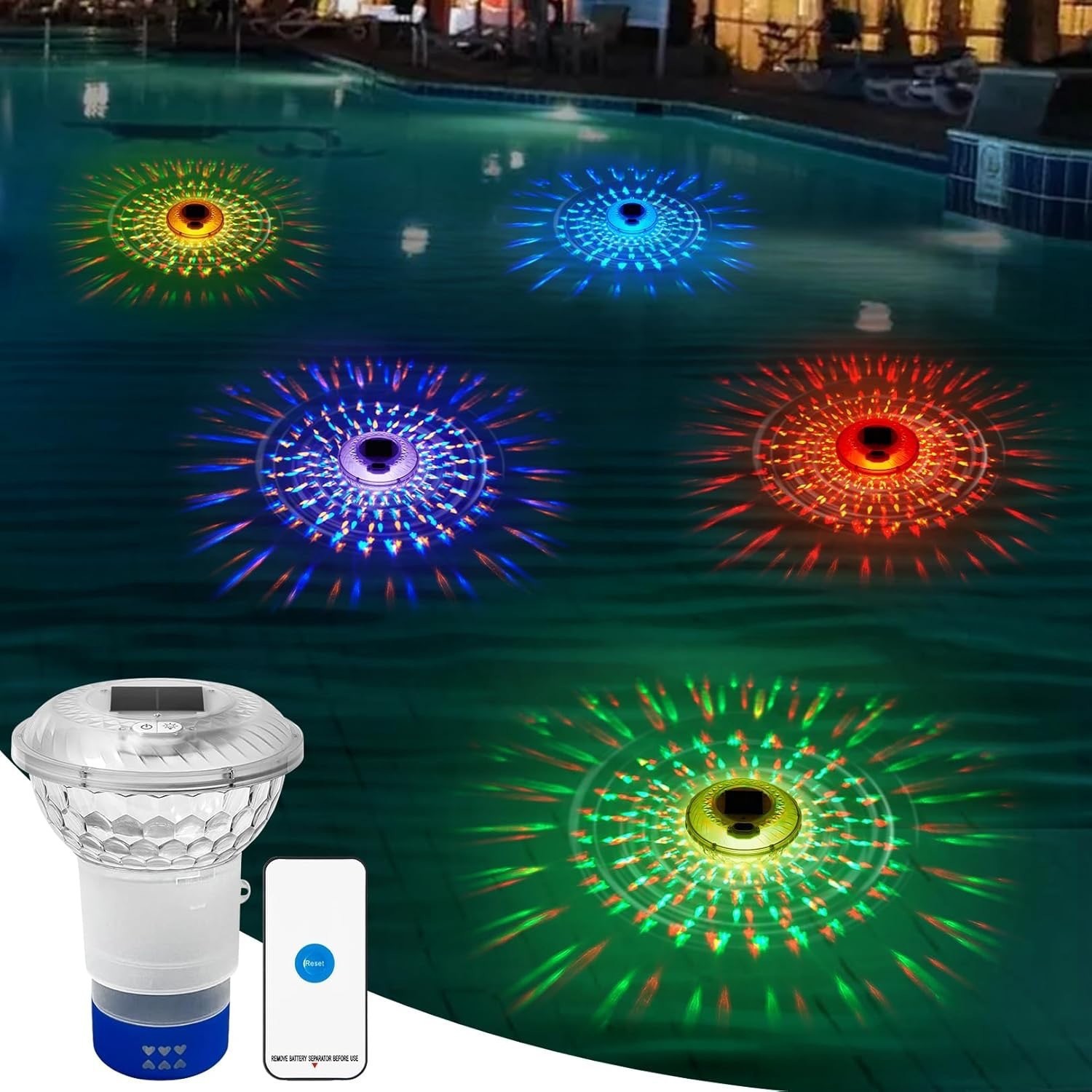 Pool Light Solar Rechargeable - مصباح حمام سباحة يعمل بالطاقة الشمسية