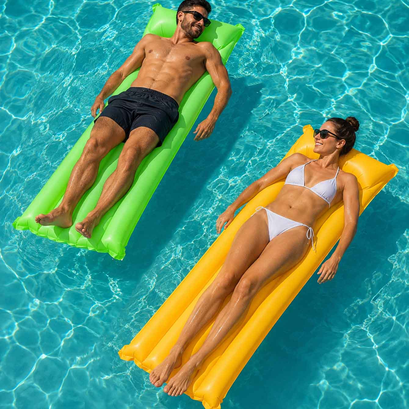 Pool Float Ring Inflatable - 1 قطعة سرير عائم قابل للنفخ