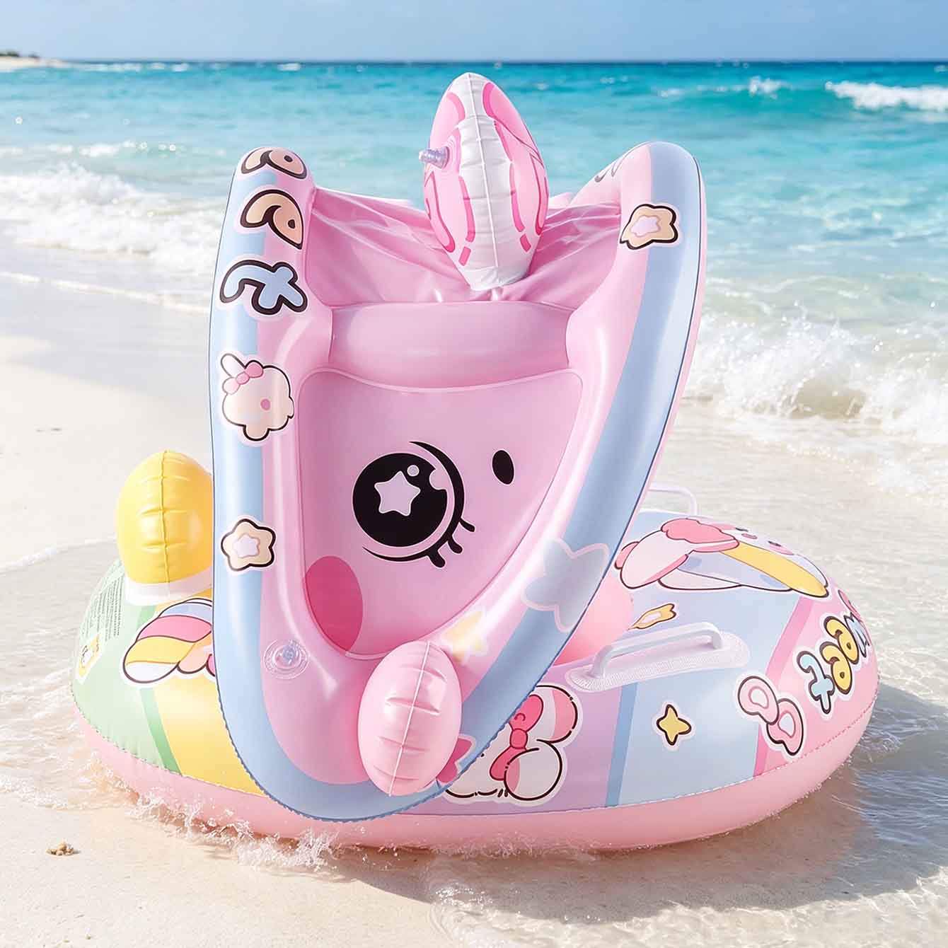 مقعد عائم قابل للنفخ مع مظلة و - مراجعة Pool Float Ring Inflatable وسعره