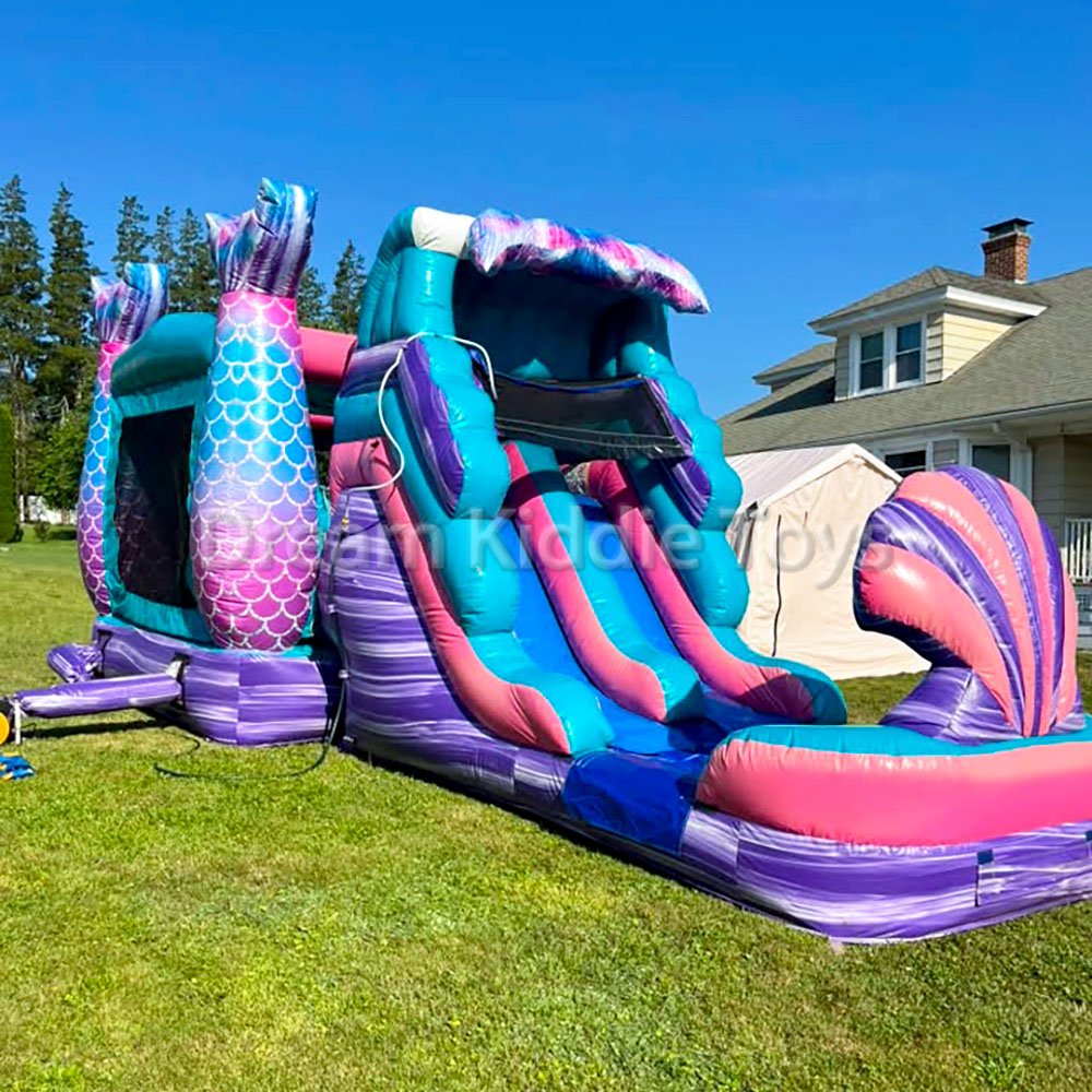 قلعة قفز تجارية على شكل حورية  - مراجعة Water Slide Inflatable وسعره