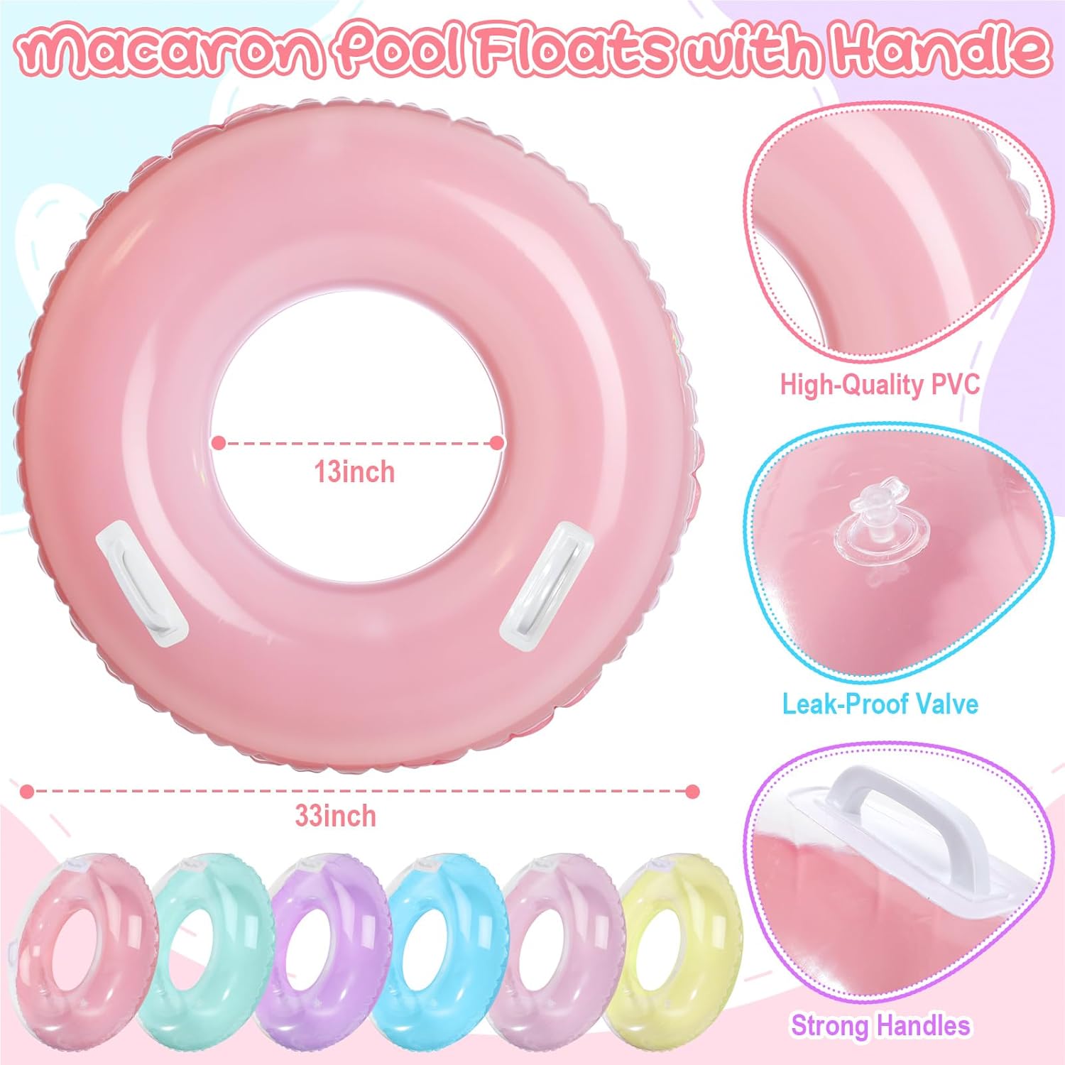 6 عبوات من عوامات حمام السباحة - مراجعة Pool Float Ring Inflatable وسعره