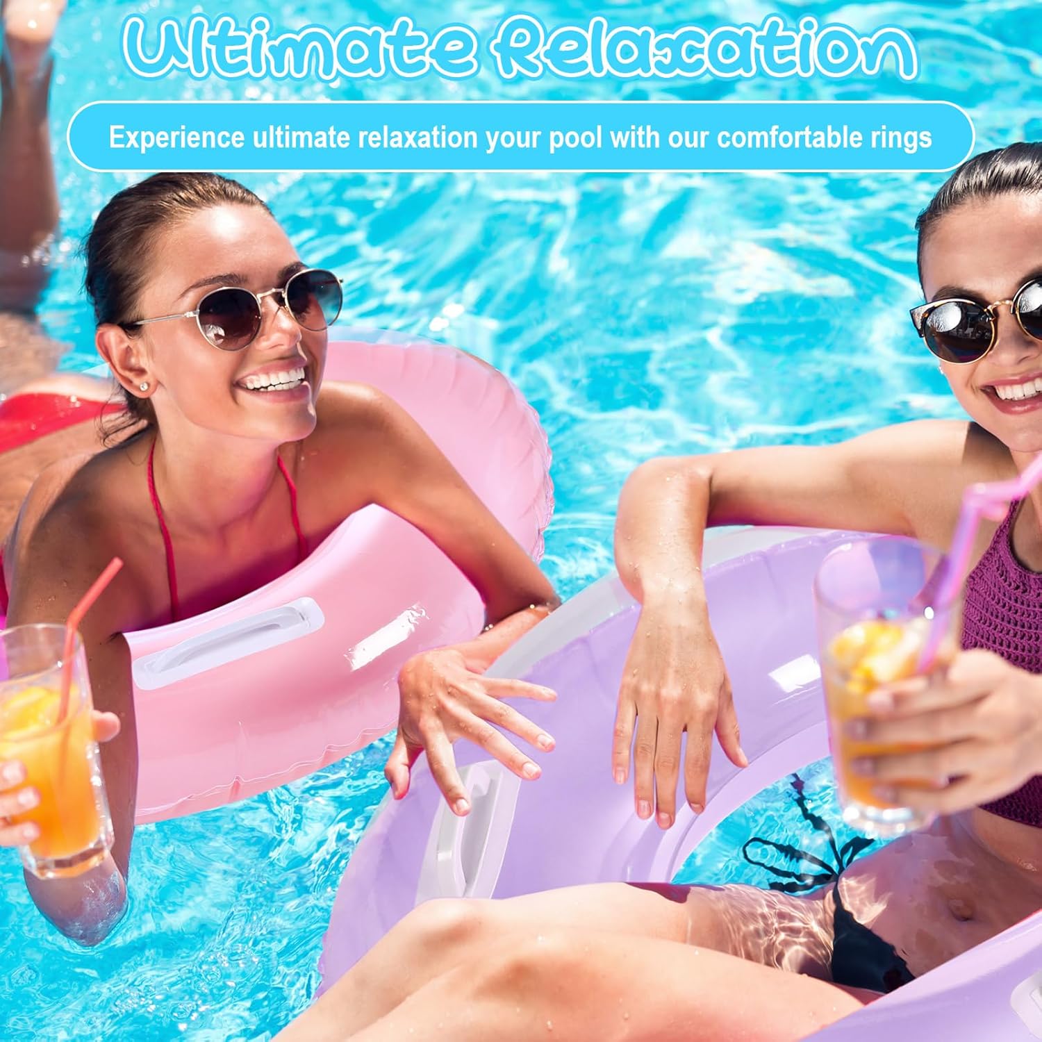 6 عبوات من عوامات حمام السباحة - مراجعة Pool Float Ring Inflatable وسعره