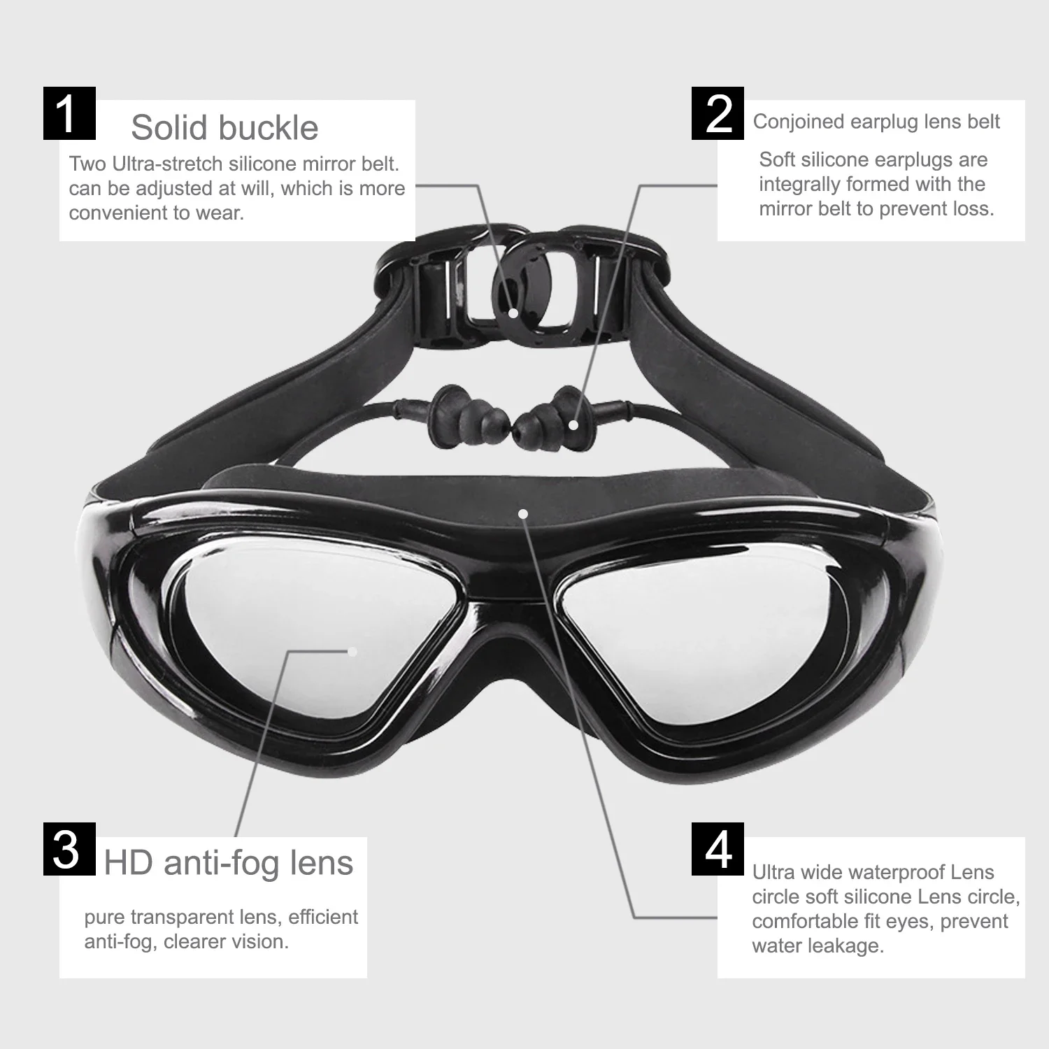 نظارات سباحة لقصر النظر مع بخا - مراجعة Swim Goggles Anti Fog Uv وسعره