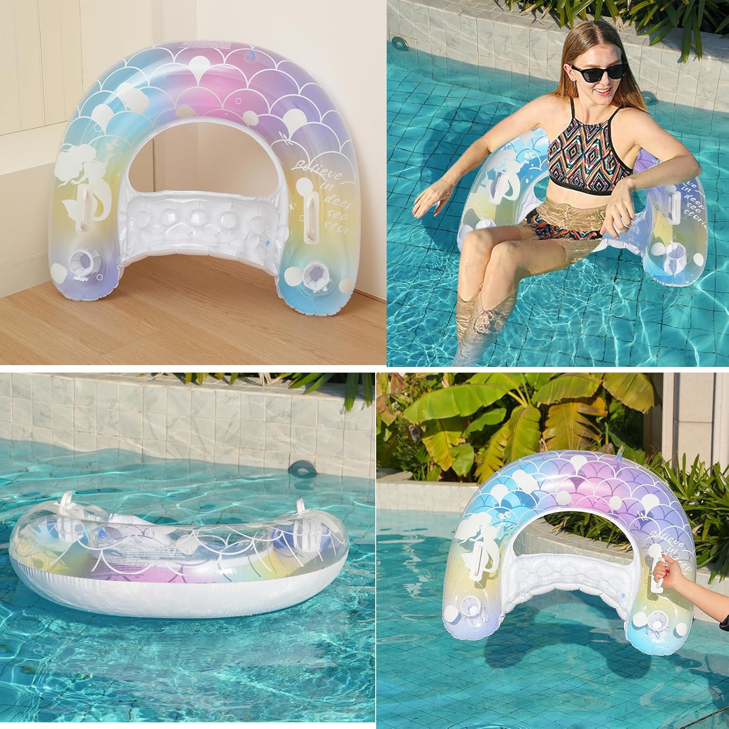 2 قطعة حورية البحر بركة يطفو-3 - مراجعة Pool Float Ring Inflatable وسعره