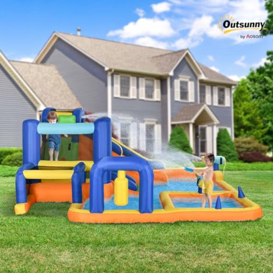 زحليقة مائية قابلة للنفخ 7 في  - مراجعة Water Slide Inflatable وسعره