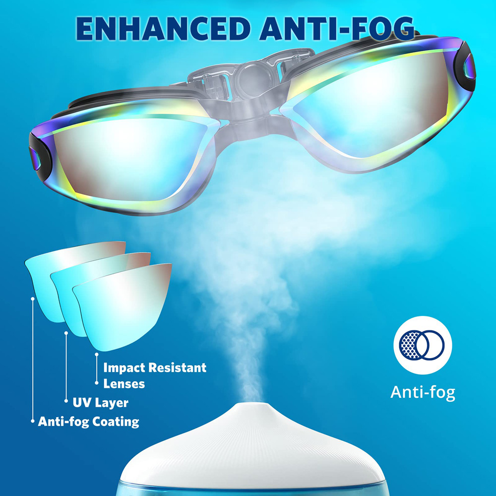 نظارات السباحة المهنية مقاوم ل - مراجعة Swim Goggles Anti Fog Uv وسعره