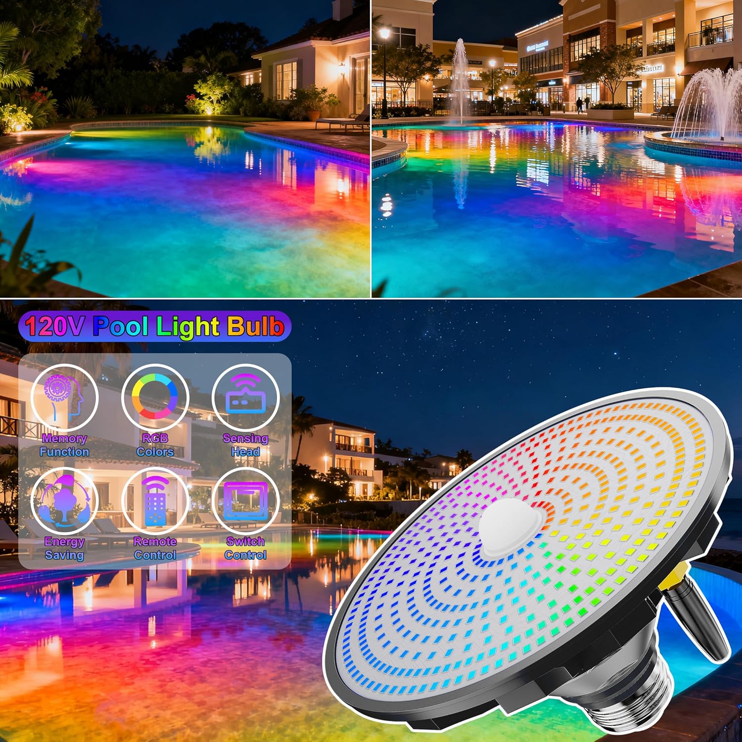 أضواء حمام السباحة الشمسية متع - مراجعة Pool Light Solar Rechargeable وسعره
