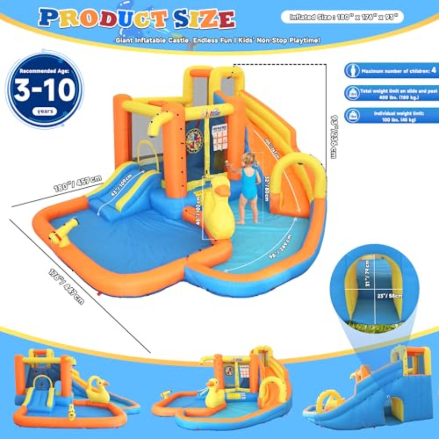 حديقة مائية قابلة للنفخ للأطفا - مراجعة Water Slide Inflatable وسعره