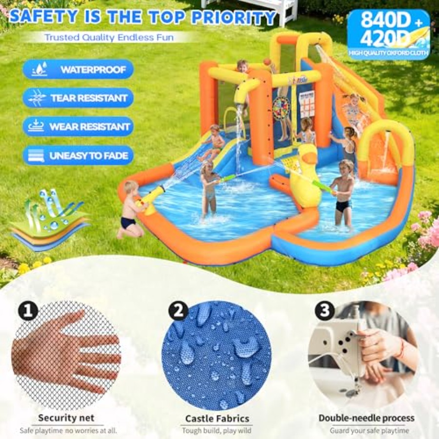 حديقة مائية قابلة للنفخ للأطفا - مراجعة Water Slide Inflatable وسعره