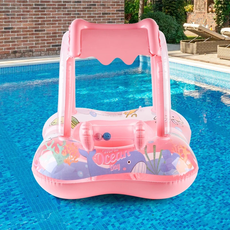 عوامة مسبح قابلة للنفخ مع مظلة - مراجعة Pool Float Ring Inflatable وسعره