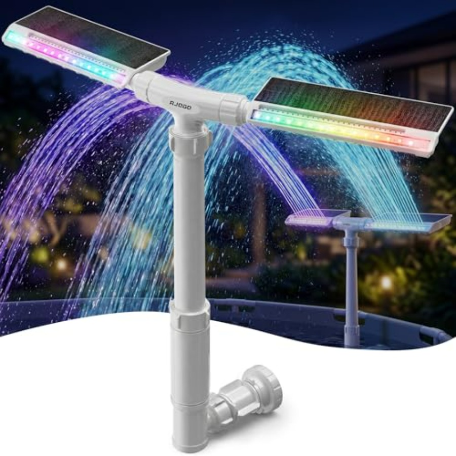 نافورة حمام سباحة تعمل بالطاقة - مراجعة Pool Light Solar Rechargeable وسعره