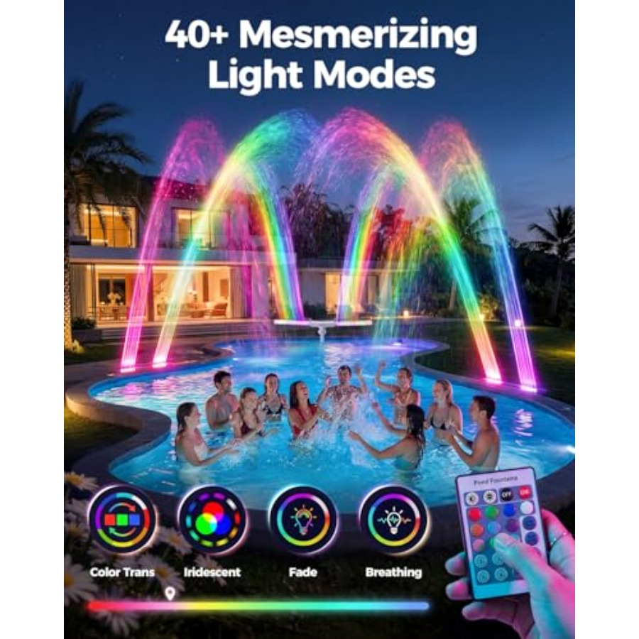 نافورة حمام سباحة تعمل بالطاقة - مراجعة Pool Light Solar Rechargeable وسعره
