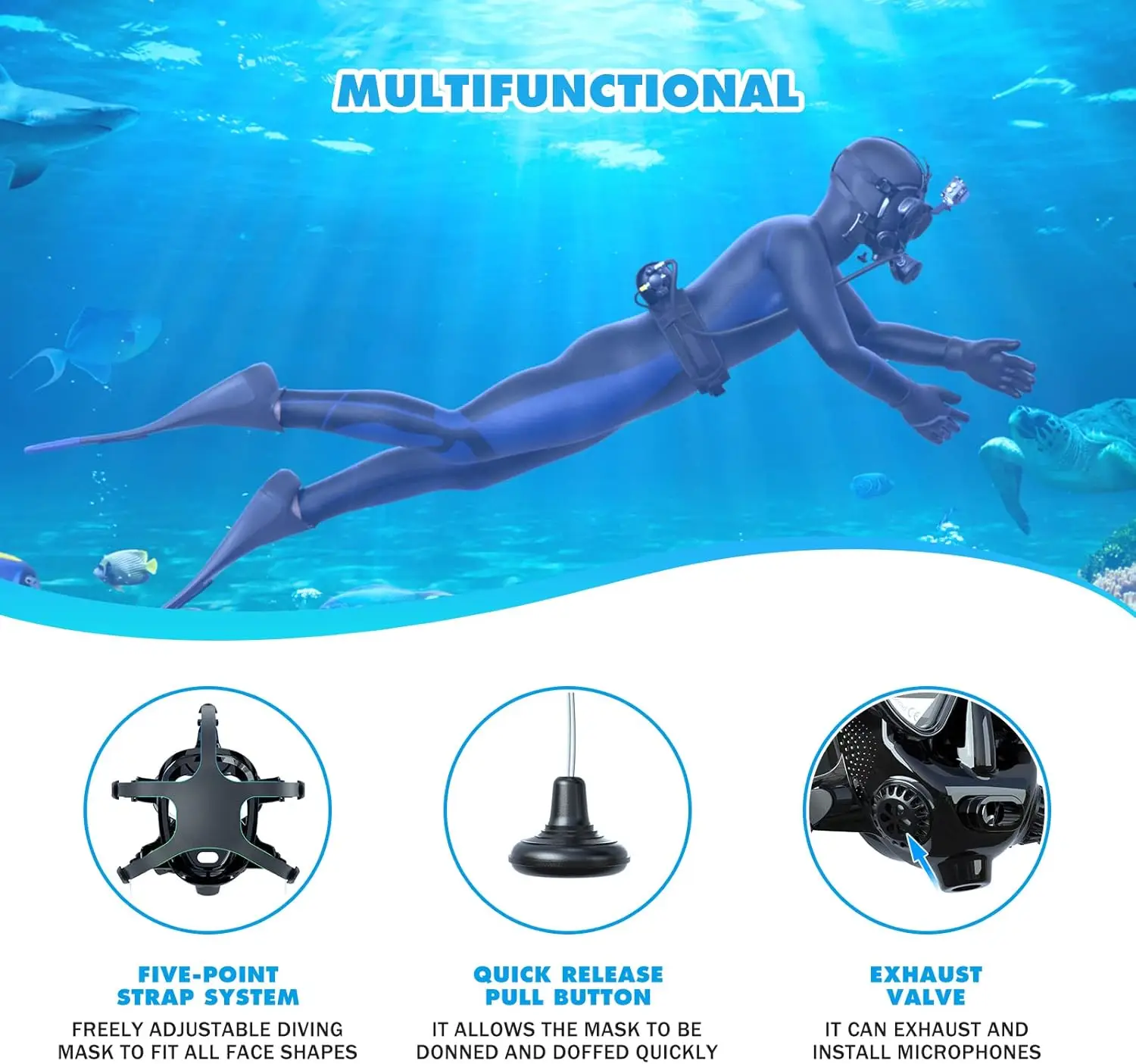 قناع غطس كامل الوجه من TRIMIX  - مراجعة Snorkel Mask Full Face وسعره