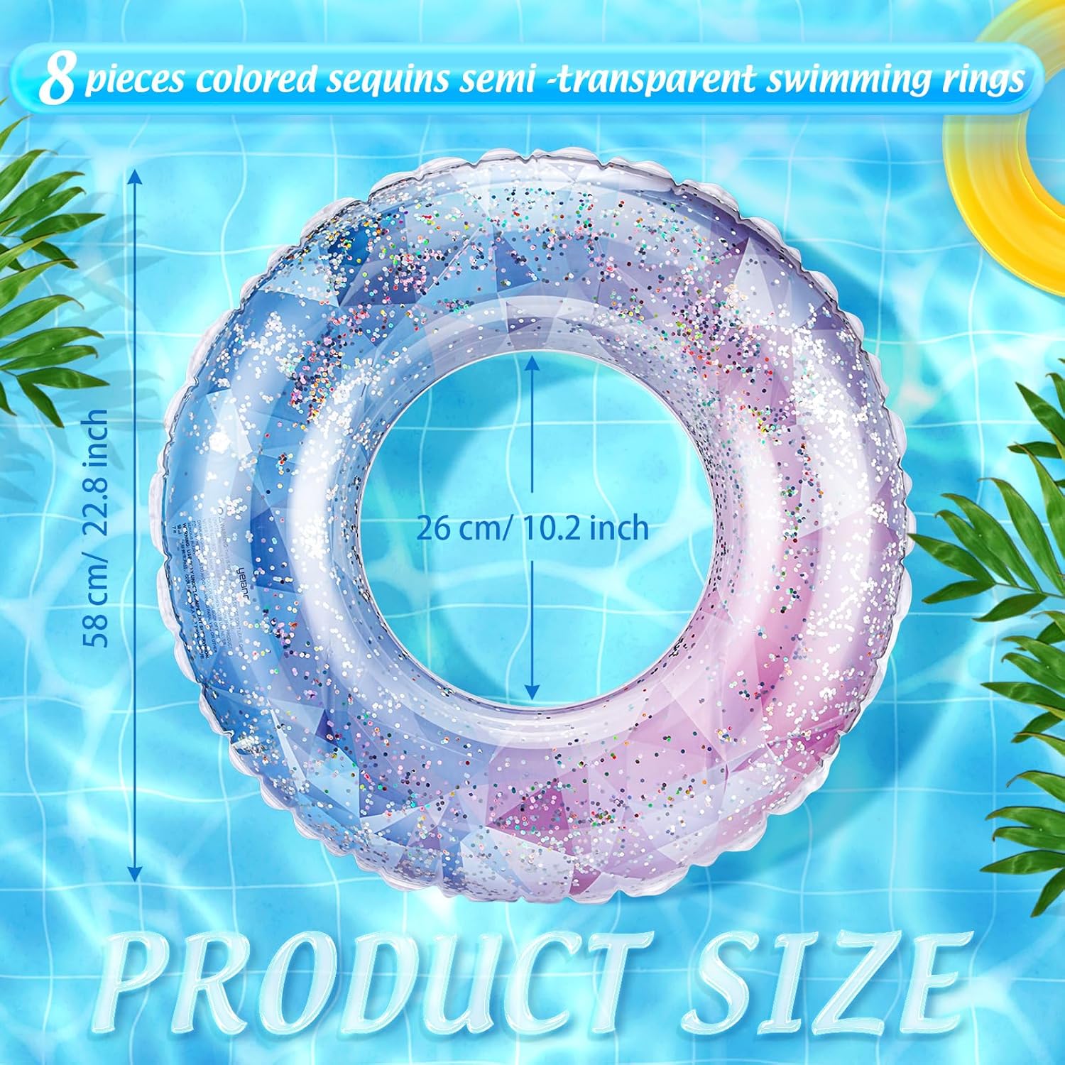 8 قطعة حمام سباحة قابل للنفخ ي - مراجعة Pool Float Ring Inflatable وسعره