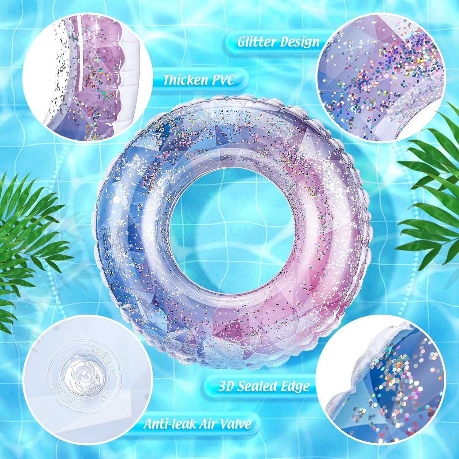 8 قطعة حمام سباحة قابل للنفخ ي - مراجعة Pool Float Ring Inflatable وسعره