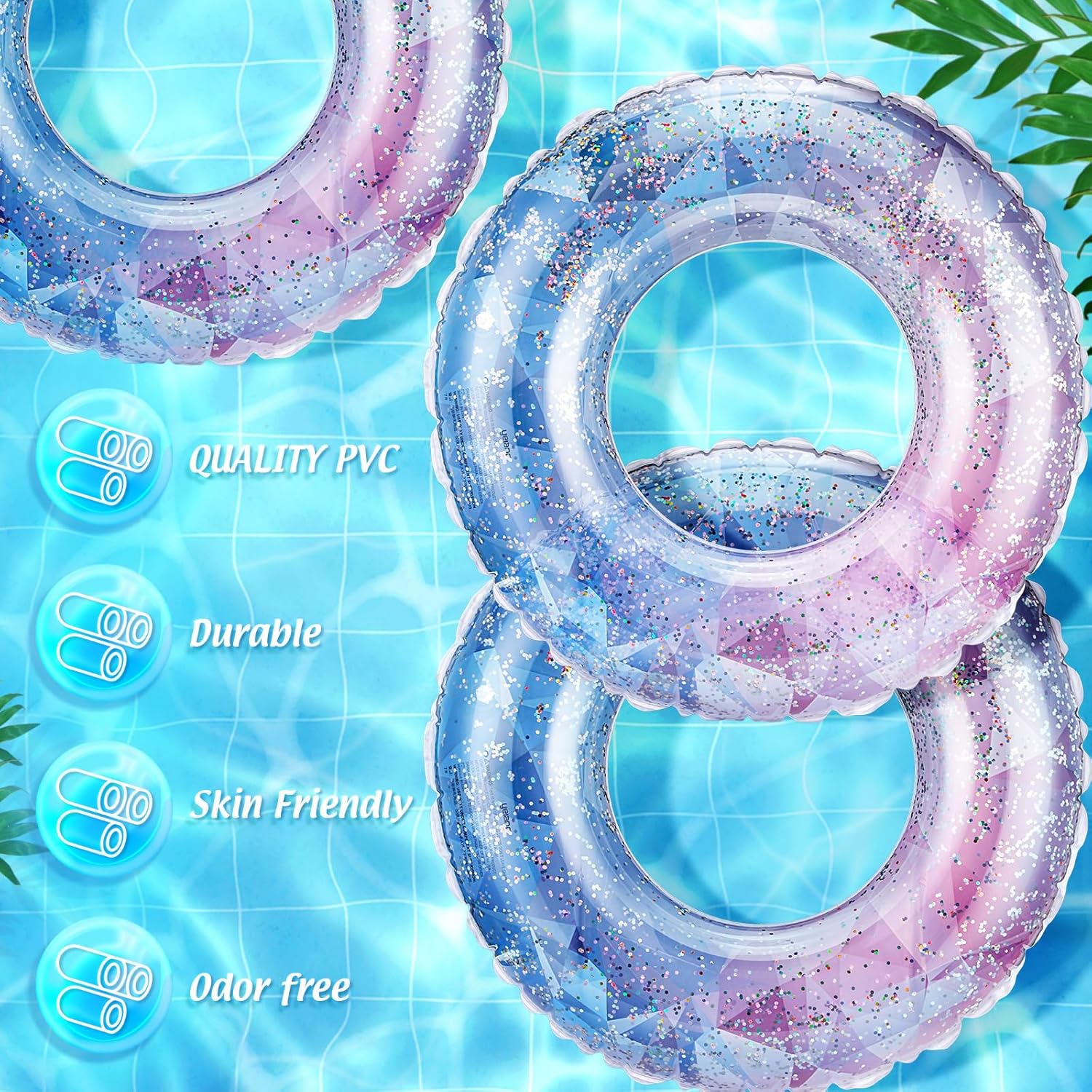 8 قطعة حمام سباحة قابل للنفخ ي - مراجعة Pool Float Ring Inflatable وسعره