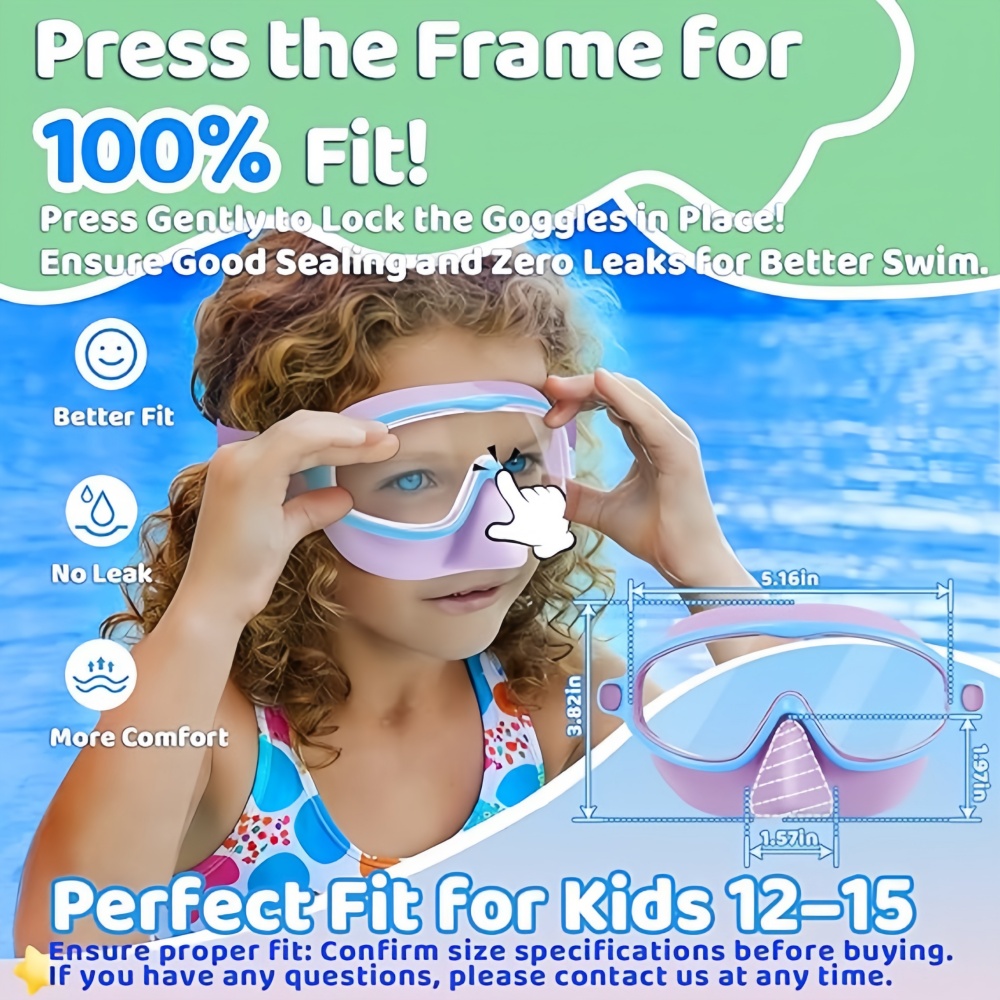 نظارات سباحة للأطفال مع غطاء ل - مراجعة Swim Goggles Anti Fog Uv وسعره