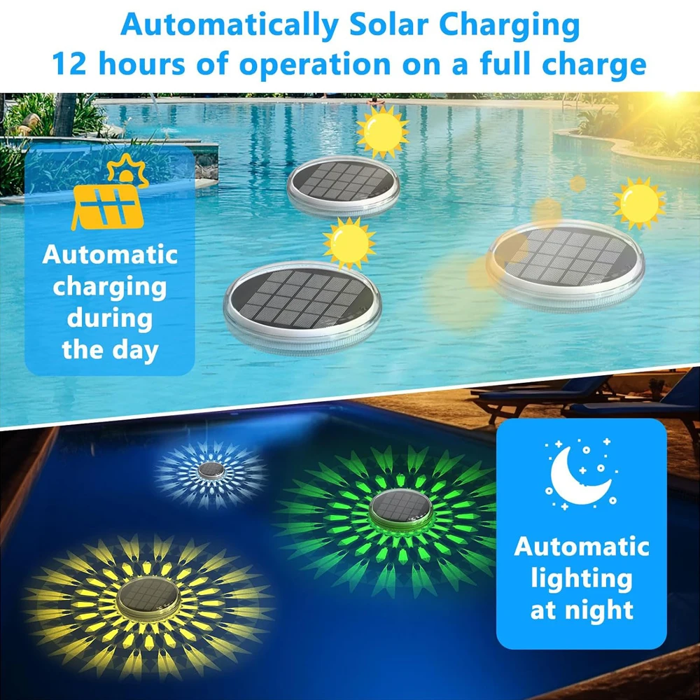 أضواء حمام السباحة العائمة الق - مراجعة Pool Light Solar Rechargeable وسعره