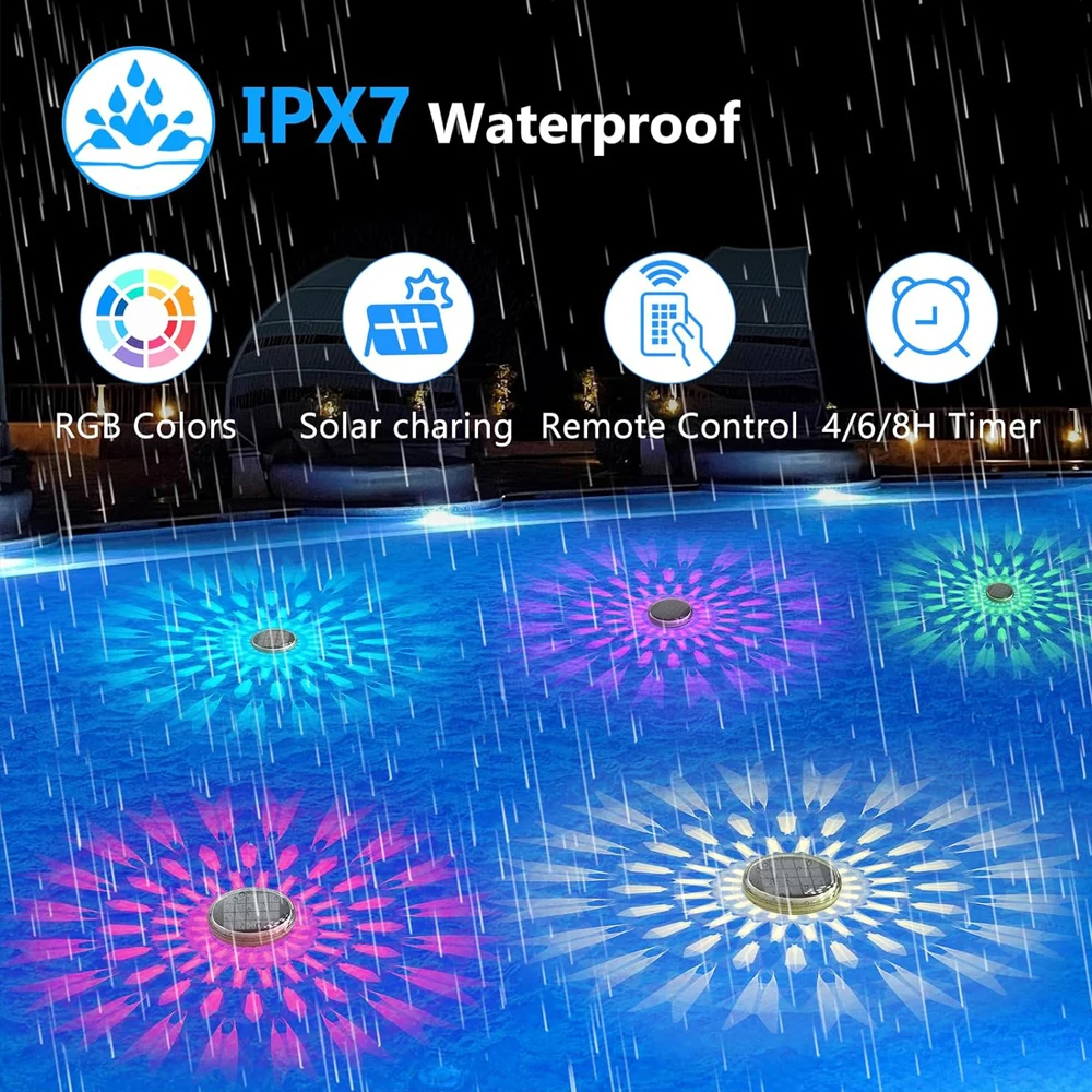 أضواء حمام السباحة العائمة الق - مراجعة Pool Light Solar Rechargeable وسعره